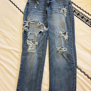 Judy Blue Light Blue Distressed Boyfriend Jeans